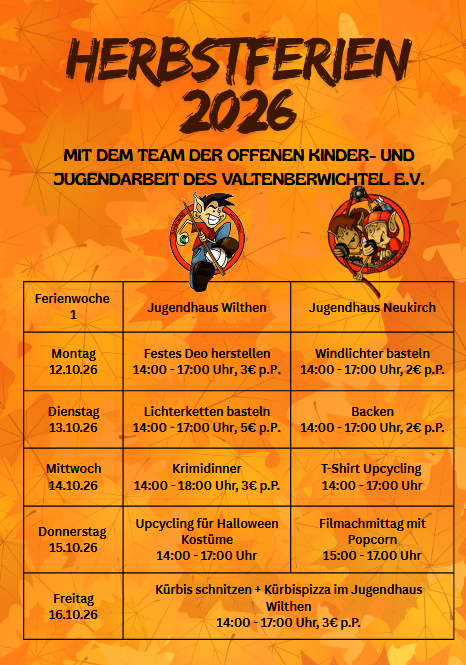 Programm für die Herbstferien 2026