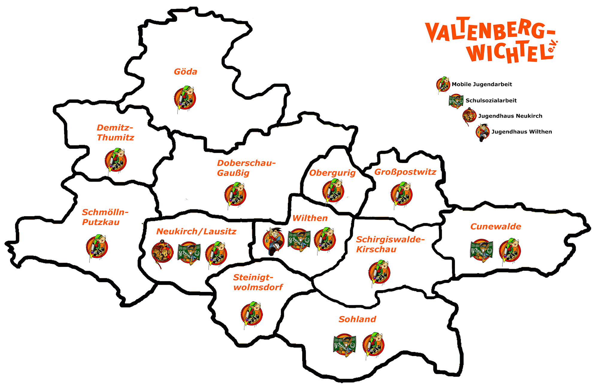 Mapa Valtenbergwichtel Obszary